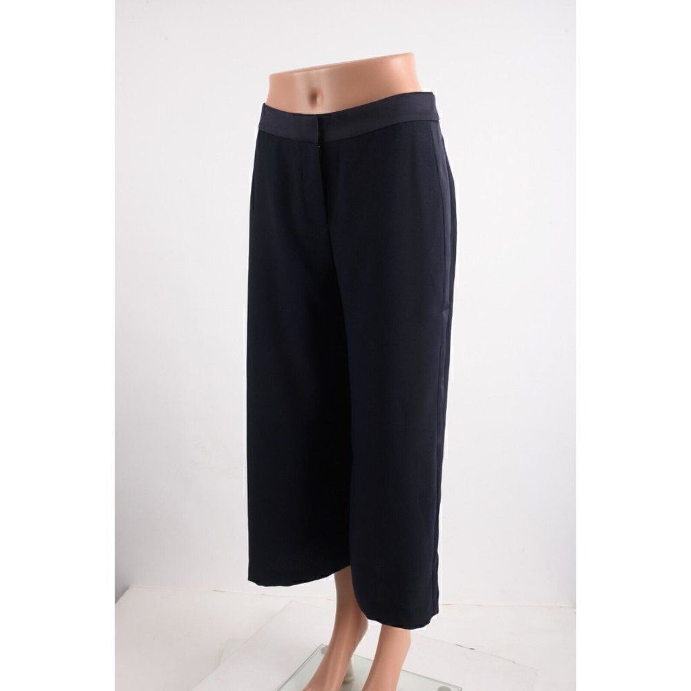Boden Womens Wide Leg Culottes Trousers Pants UK 8P US 4P Navy Blue NWT - Picture 3 of 8